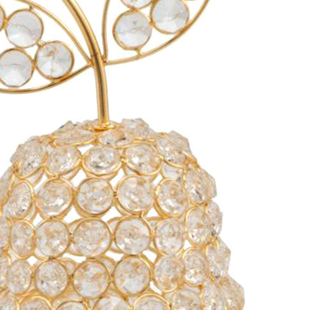 10.75 Medium Faux Crystal Gold Pear Sculpture