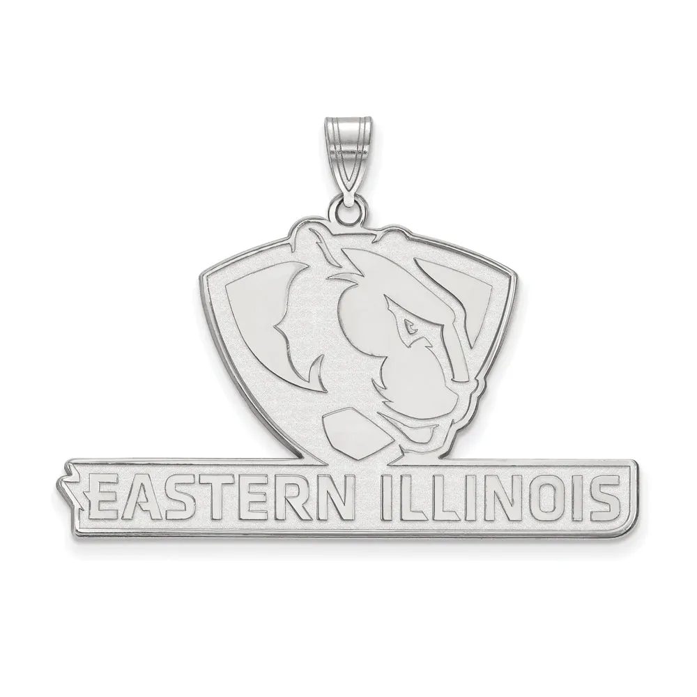 10k White Gold Eastern Illinois U XL Pendant