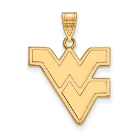 10k Yellow Gold West Virginia U. Large Logo Pendant