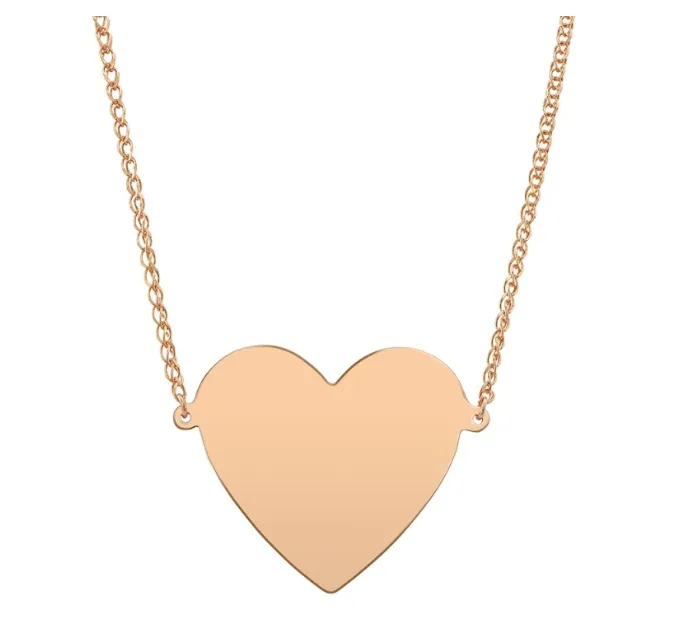 14K ROSE GOLD JUMBO FLOATING HEART NECKLACE