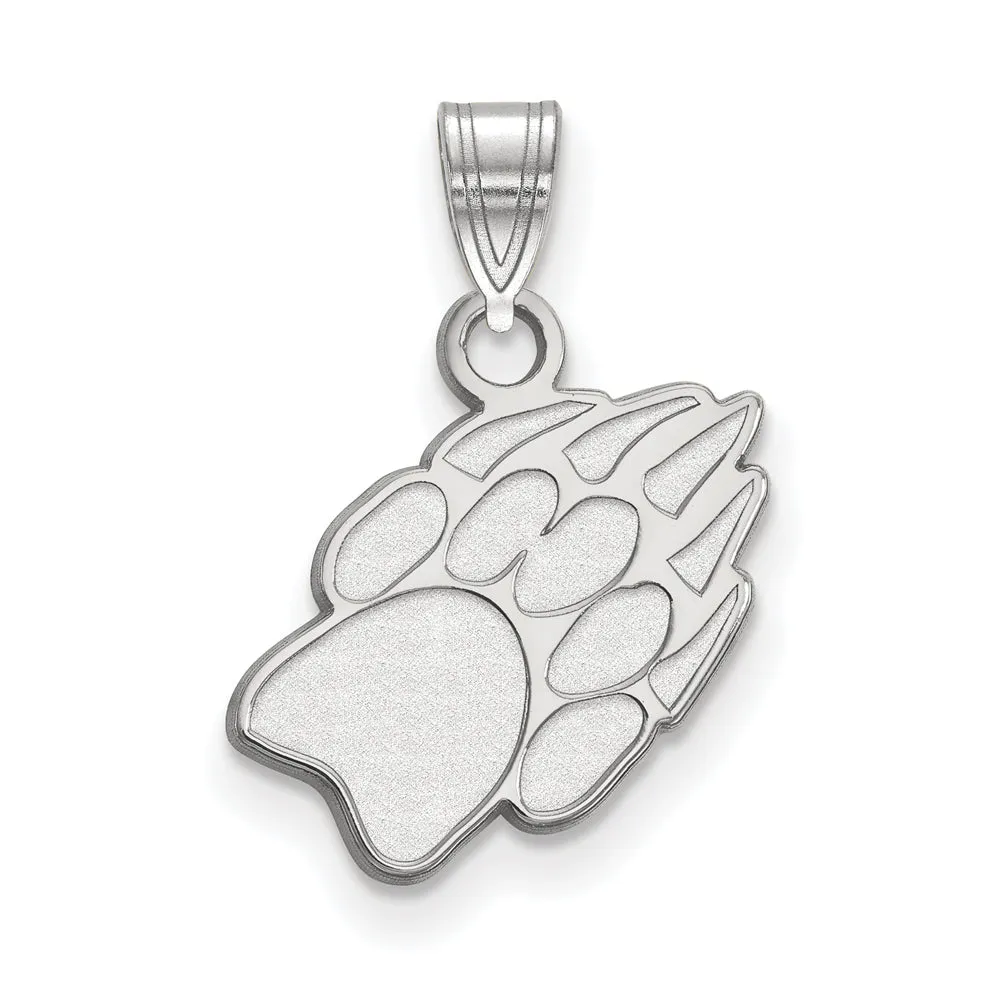 14k White Gold U. of Wisconsin Small Badgers Paw Pendant