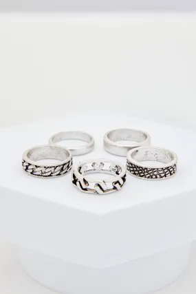 5 Pack Embossed Rings