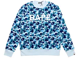 A Bathing Ape ABC Camo Crystal Stone Crewneck in Blue