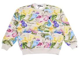 A Bathing Ape Art Camo Metal One Point Crewneck in Pastel