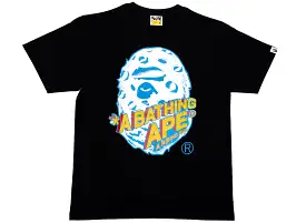 A Bathing Ape Moon Ape Head Tee in Black