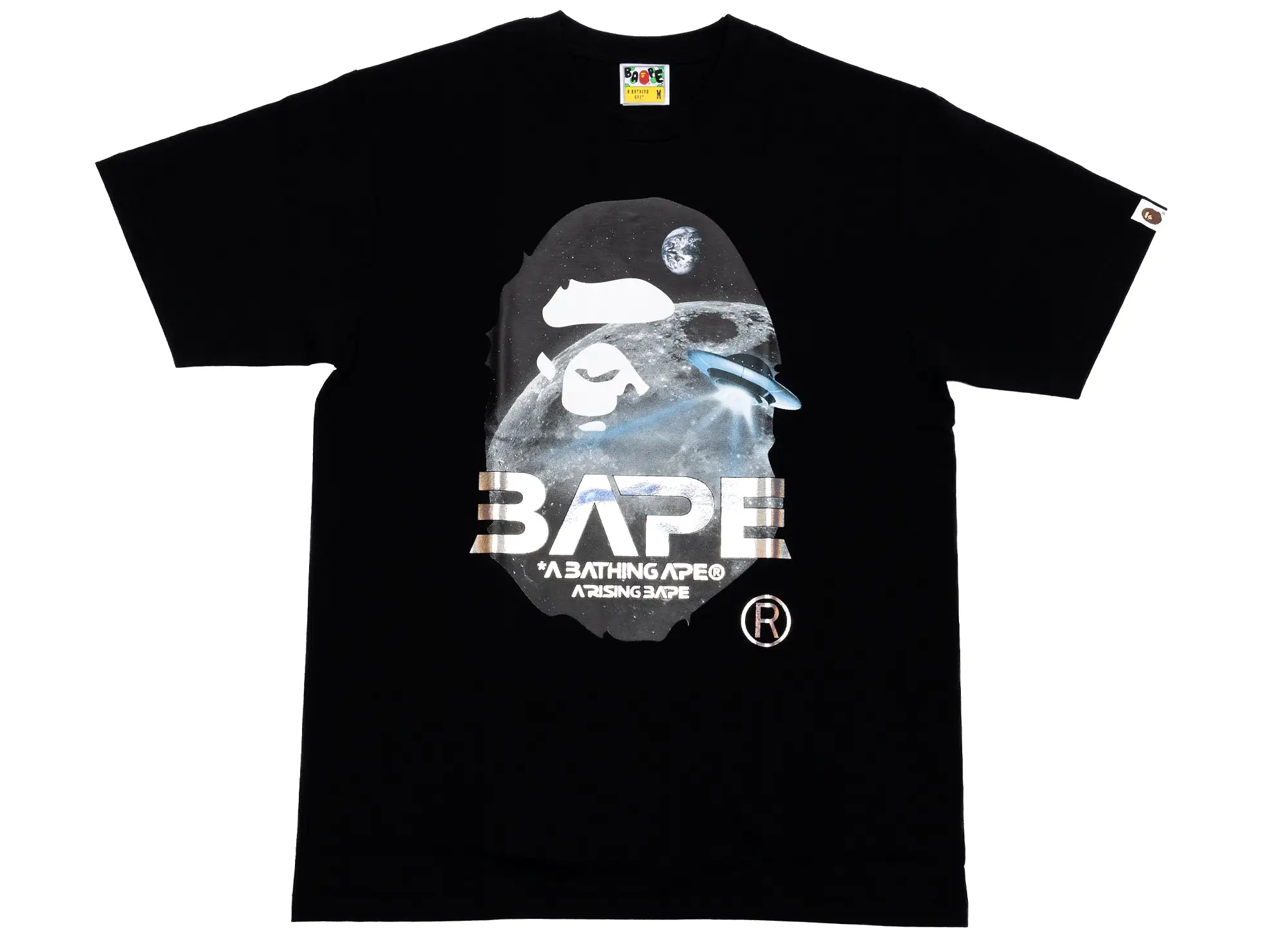 A Bathing Ape Moon Photo Ape Head Tee in Black