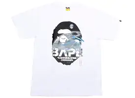 A Bathing Ape Moon Photo Ape Head Tee in White