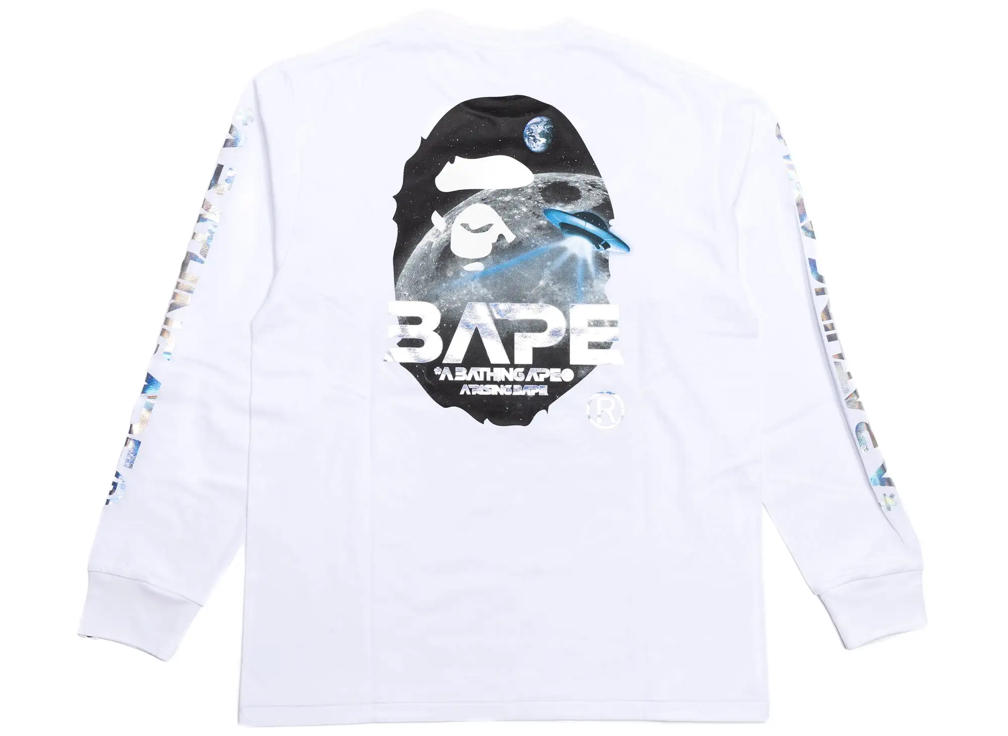 A Bathing Ape Moon Photo L/S Tee in White