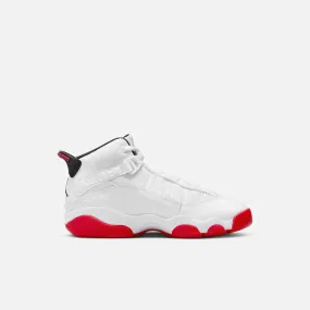 Air Jordan Kids' 6 Rings White Red (PS)