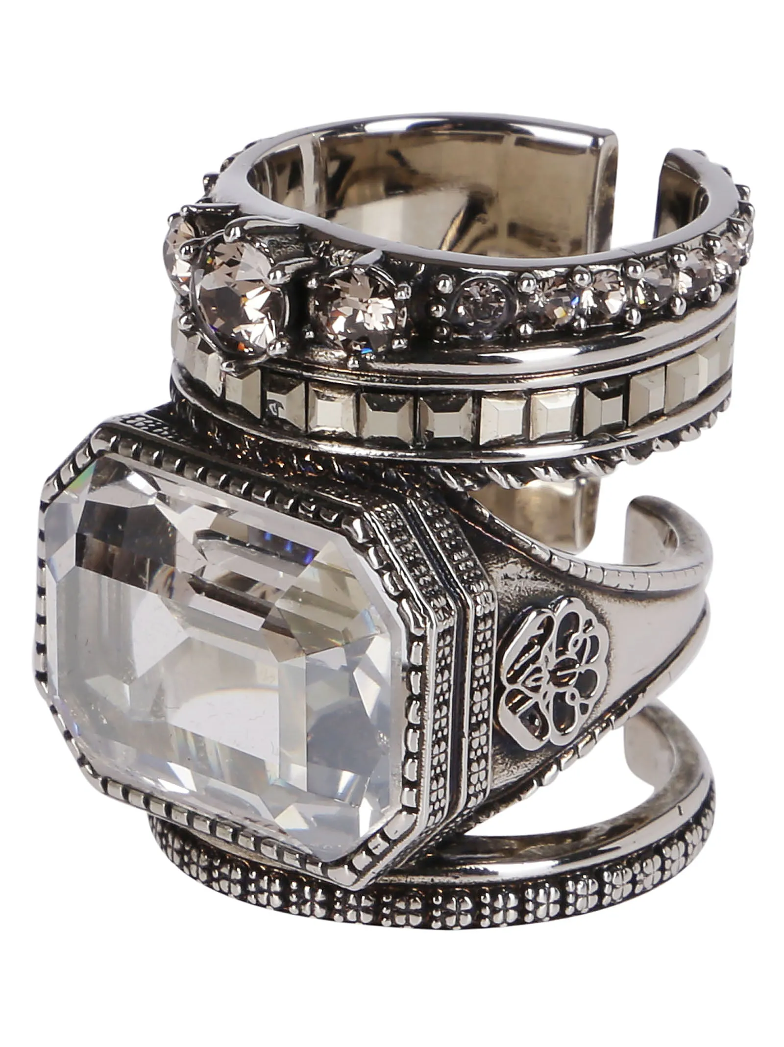 Alexander McQueen Embellished Stackable Rings