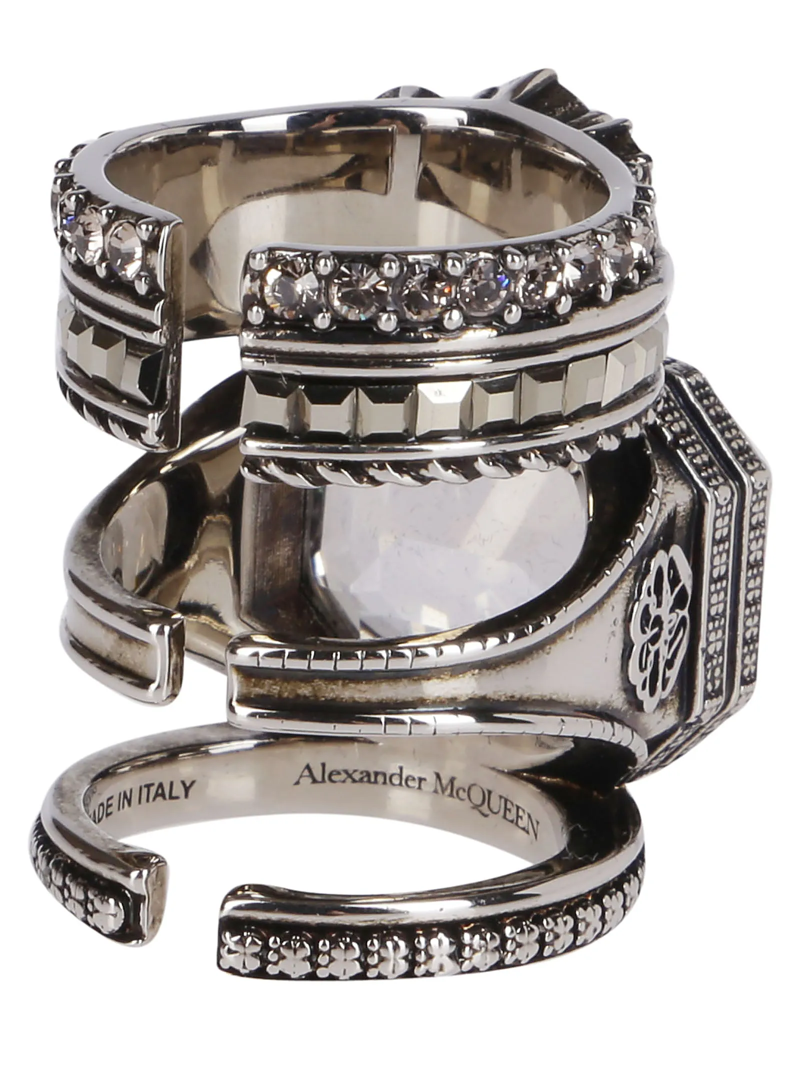 Alexander McQueen Embellished Stackable Rings