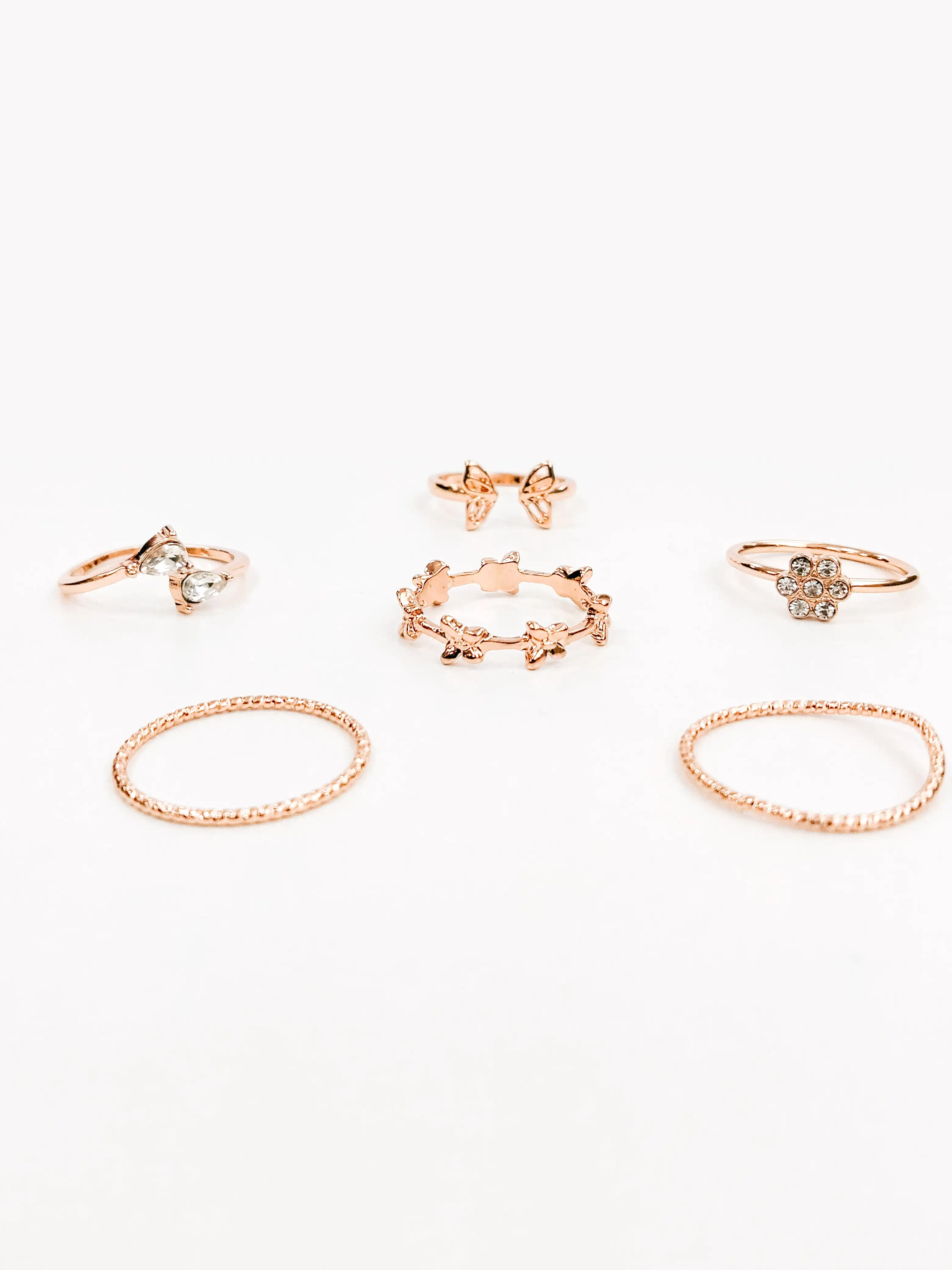 Assorted Butterfly Ring Set