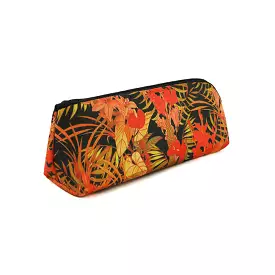 Black Orange Tropical Floral Flower Graphic Pencil Cases Stationery Zipper School 19cm Office organizers cosmetic pouches Gifts 