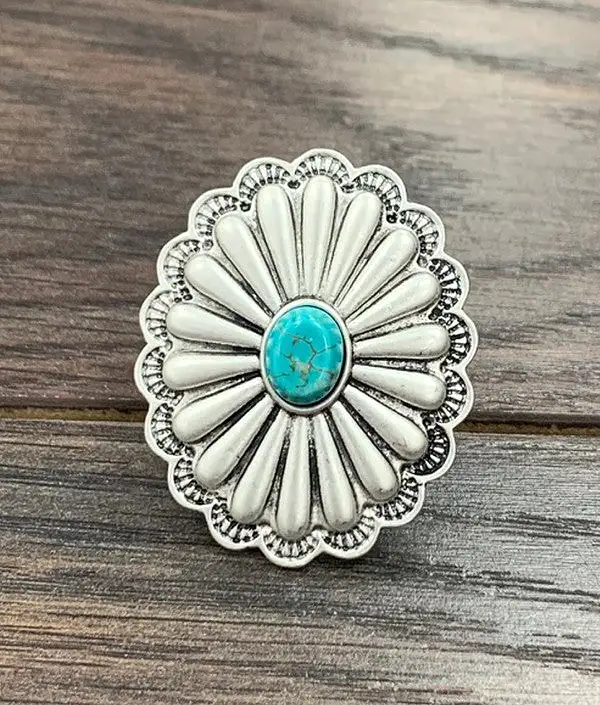 BOHO CONCHO TURQUOISE RING