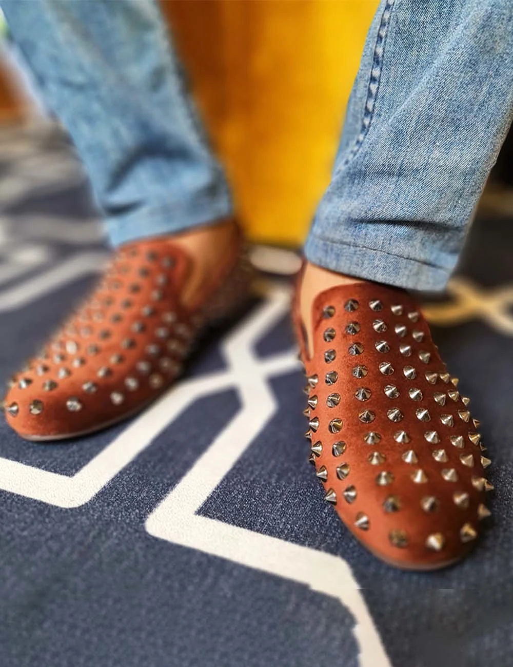 brown studded Shoes For Men