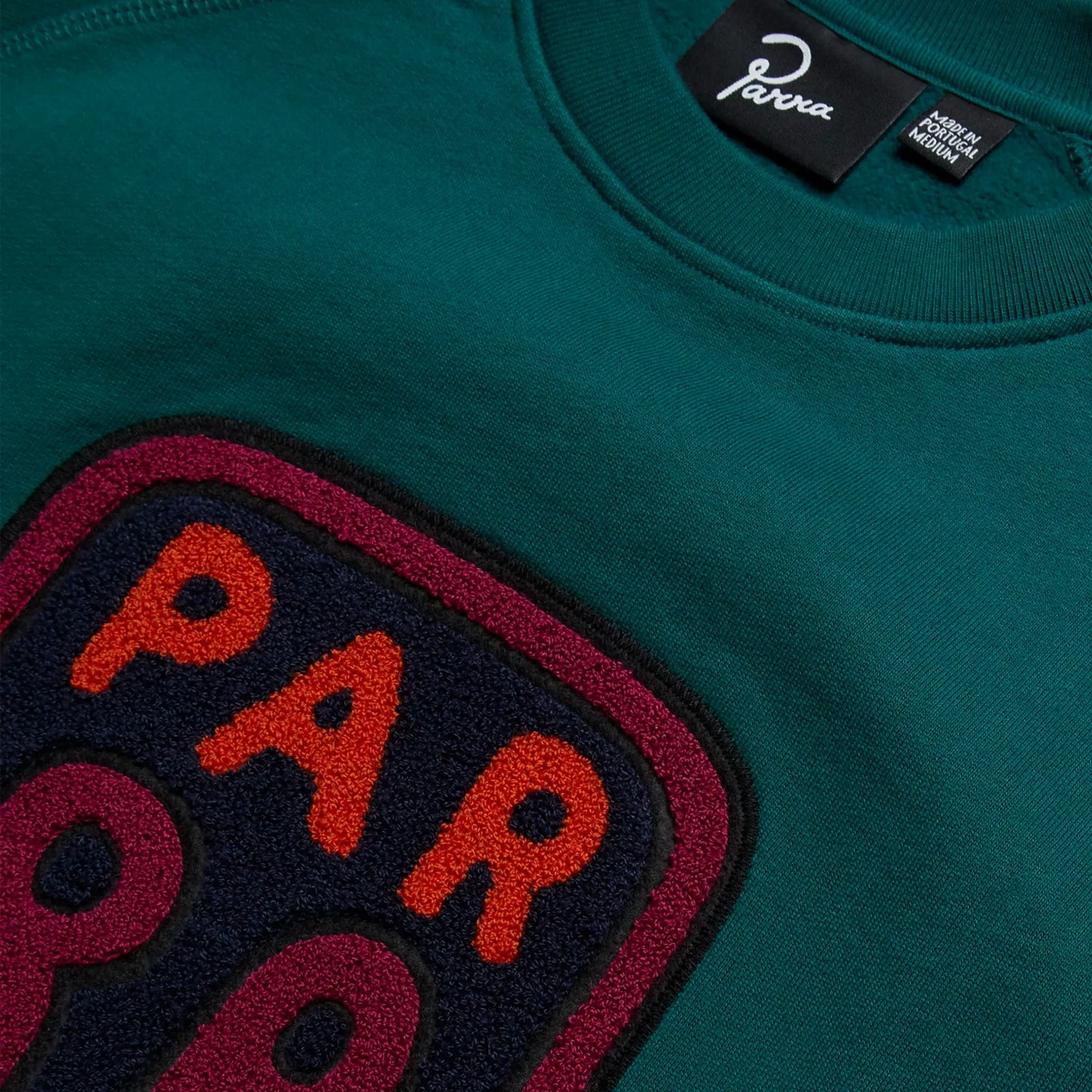 By Parra Fast Food Logo Crew Neck Sweatshirt Deep Sea Green 50126