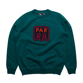 By Parra Fast Food Logo Crew Neck Sweatshirt Deep Sea Green 50126