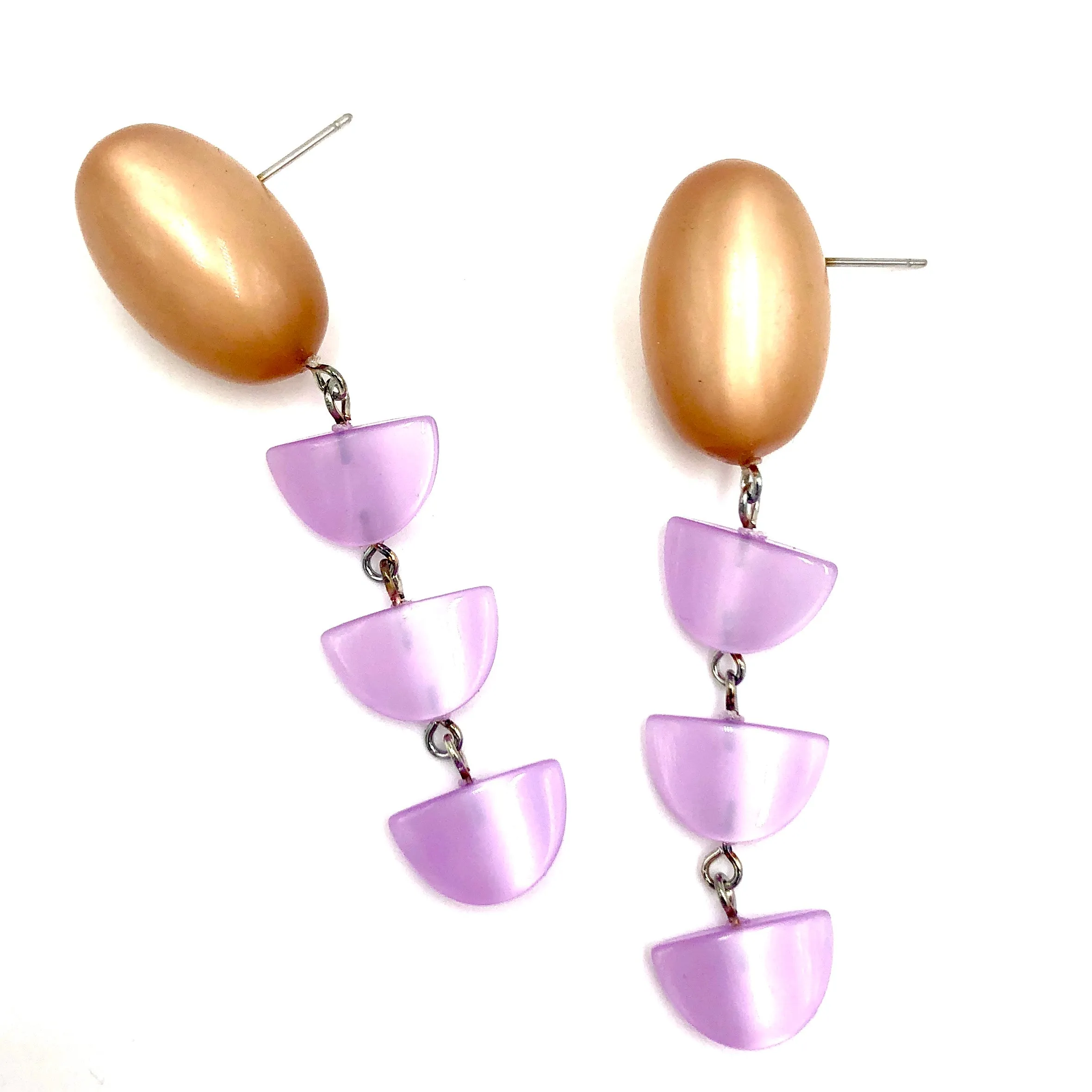 Champagne & Lilac Moonglow Semi Earrings *