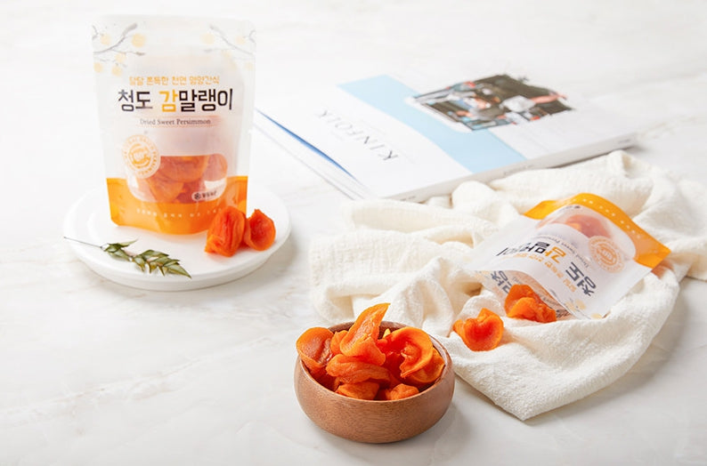 Cheongdo Dried Persimmon Korean Traditional Sweet Gammalin 100% Soft snacks Foods 70g × 5 bags Fruits