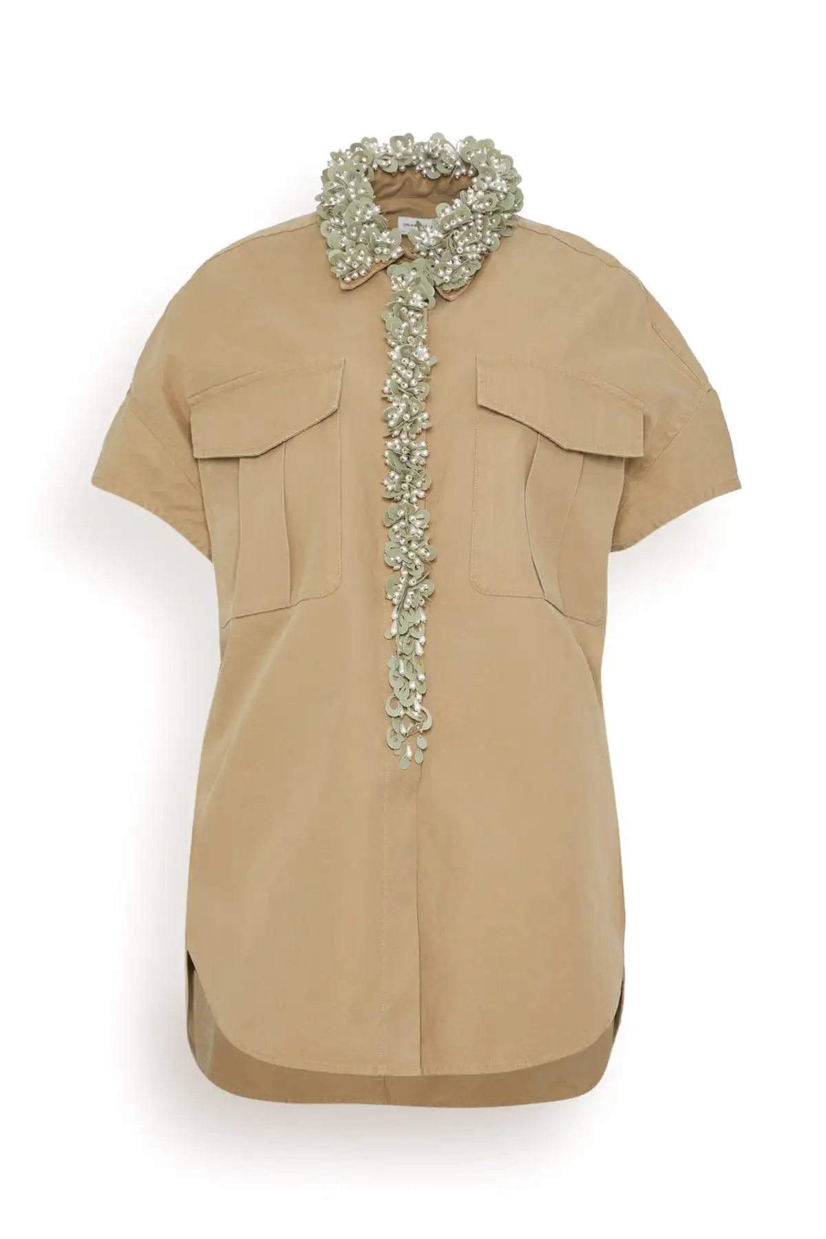 Ciaras Embroidered Shirt in Beige