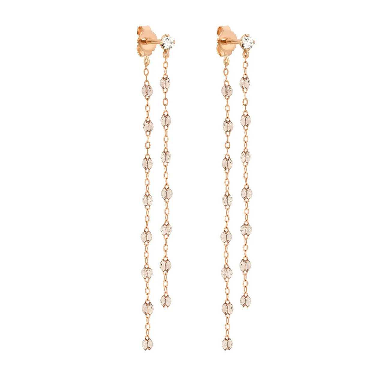 Classic Gigi dangling Sparkle diamond earrings, Rose Gold