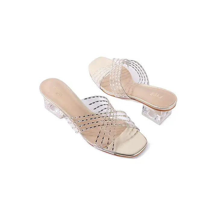 Criss-cross strap Clear Mule BB 09