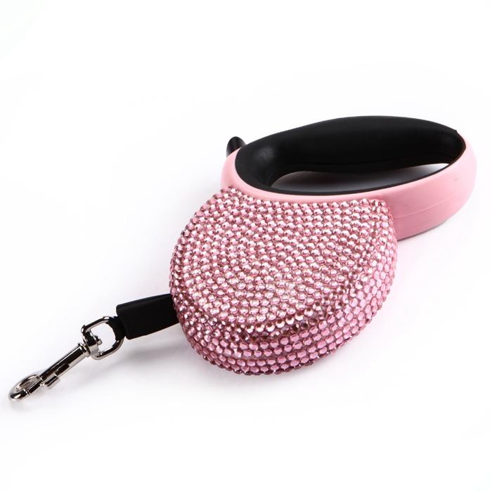 Crystal Bling Retractable Dog Leash