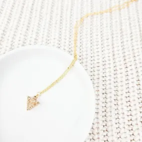 Dainty Champagne Druzy Quartz Triangle Necklace