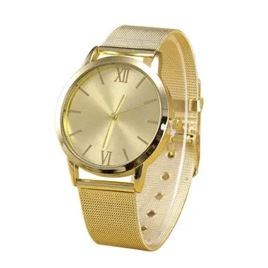 Design Reloj Mujer Rhinestone Relogio Watches Women Quartz Dress Watch GENEVA Ladies Crystal Mesh Wrist Watch Gold