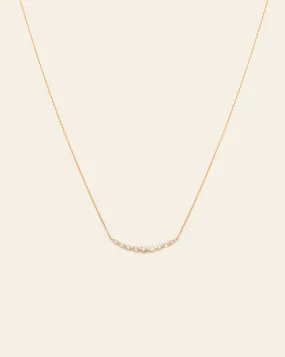 Diamond Arc Necklace - 18k Solid Gold