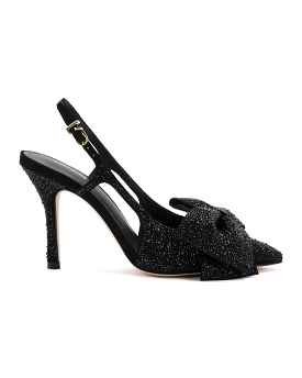 Elle Crystal Pump (Black Suede)