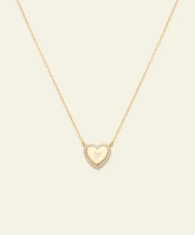 F Off Heirloom Heart Necklace - Gold Vermeil