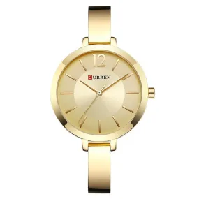 Fashion Gold Women Watches 9012 Stainless Steel Ultra thin