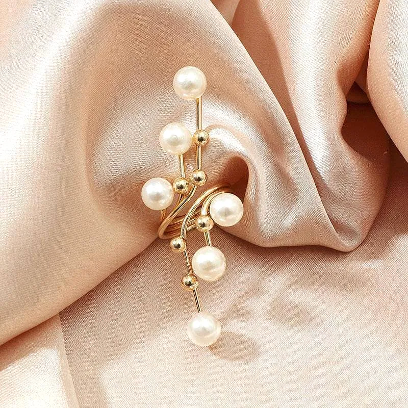 Faux Pearl Geometric Rings