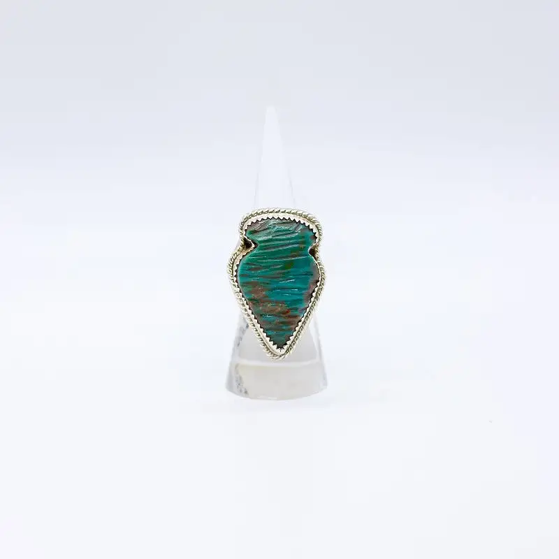 Genuine Turquoise and Green Arrowhead Ring