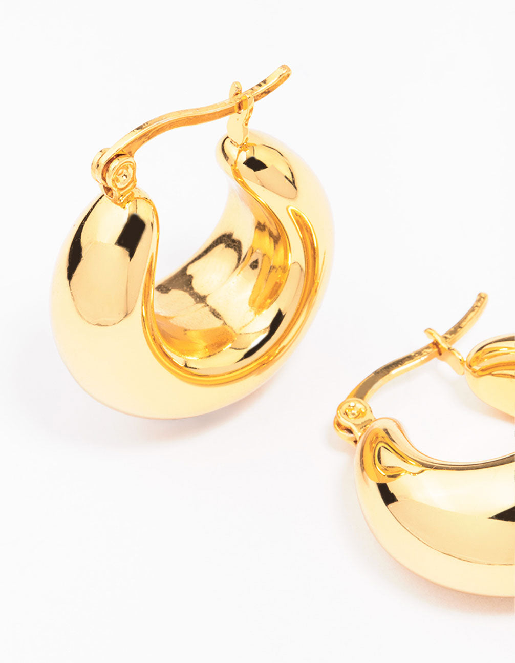 Gold Plated Stainless Steel Full Bubble Hoop Earrings