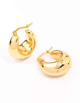 Gold Plated Stainless Steel Full Bubble Hoop Earrings