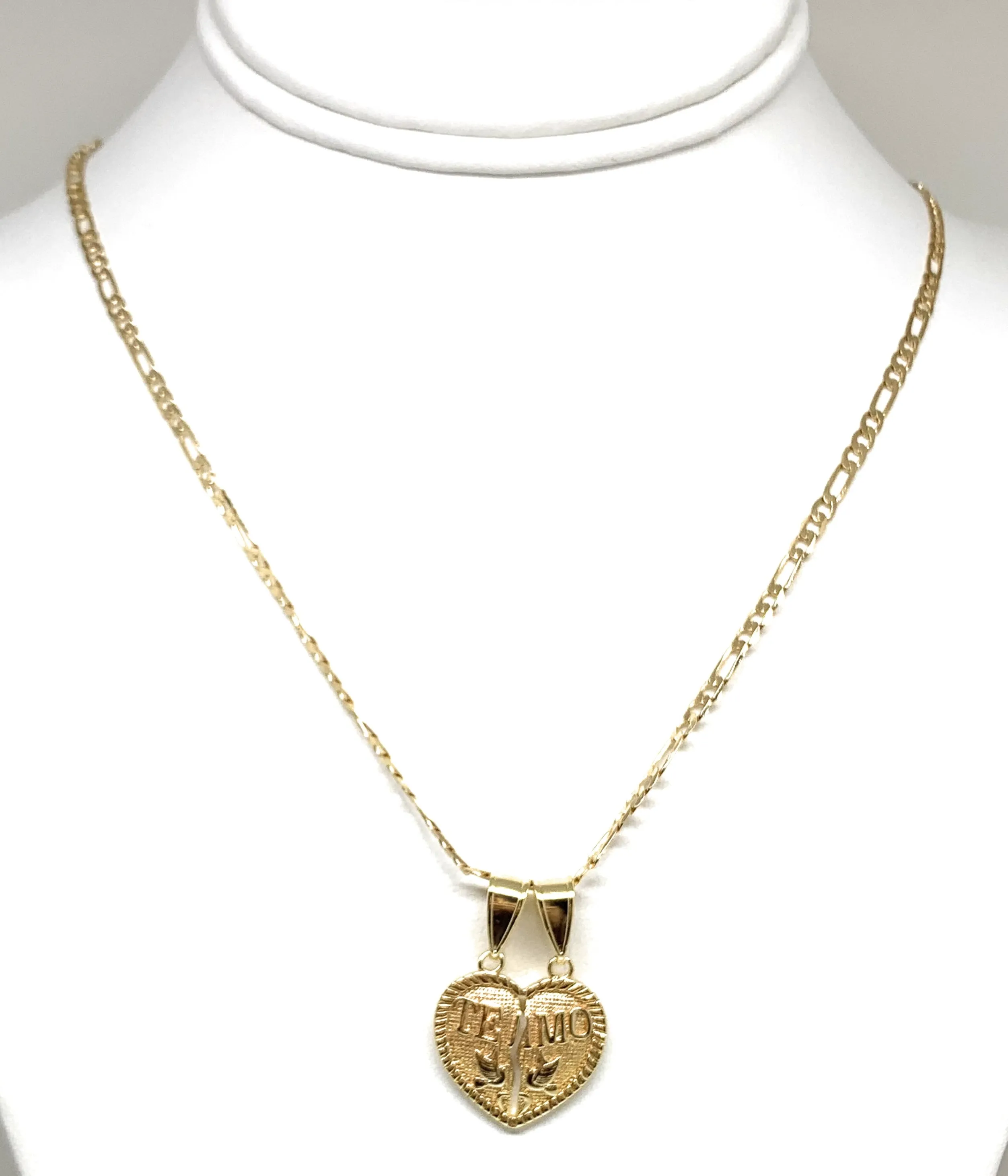 Gold Plated Yellow Te Amo Heart Split Pendant Necklace 24