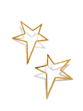 Gold Shooting Star Dust Post Earrings