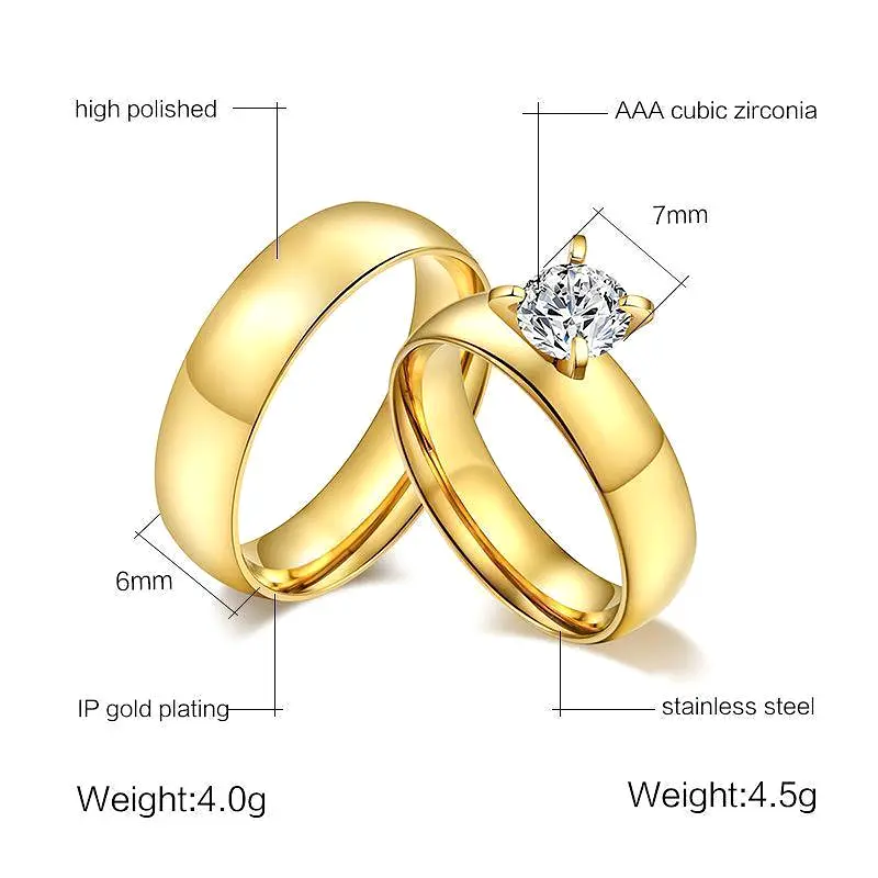 Gold Wedding Engagement Rings