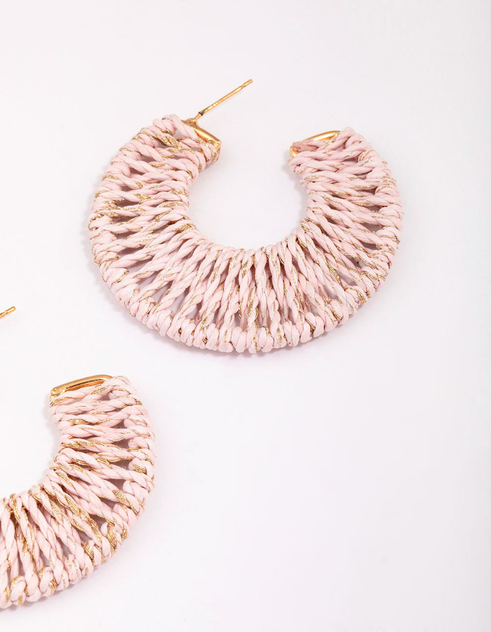 Gold Wide Wrapped Hoop Earrings