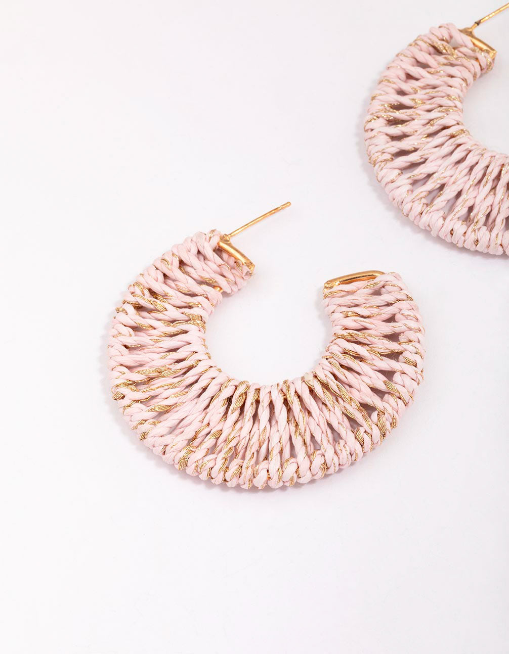 Gold Wide Wrapped Hoop Earrings