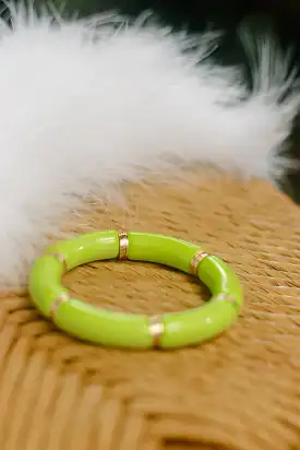 Green & Gold Bamboo Bracelet