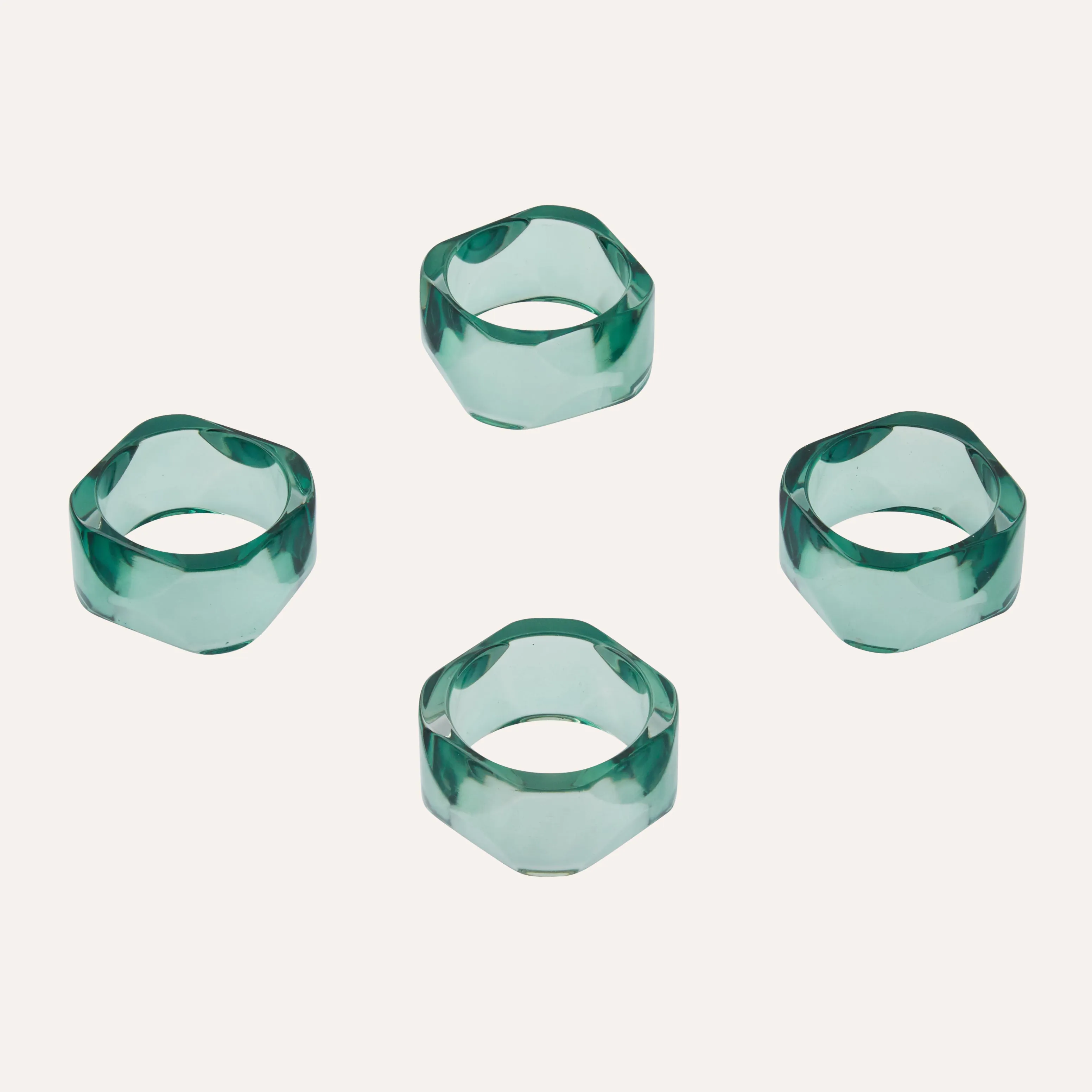 Green Amethyst Gem Napkin Rings