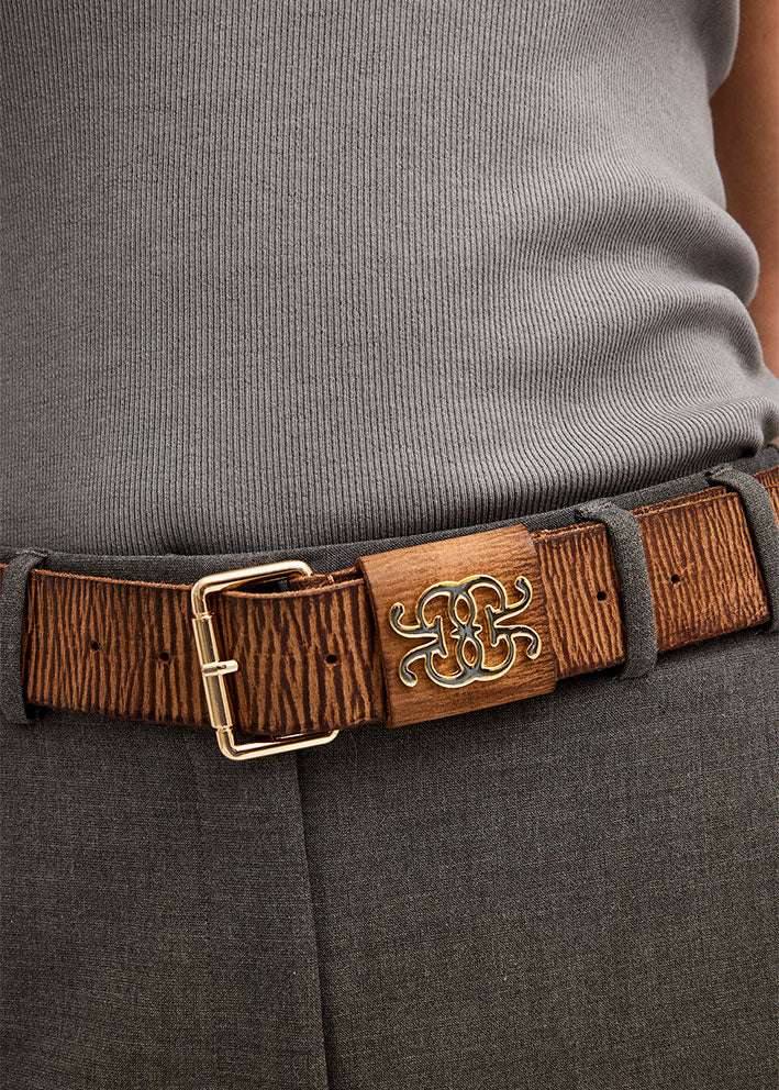 Gustav Crystal Leather belt 50910 Blte - Coconut