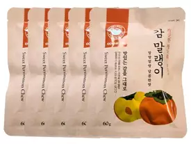 Hanwool Cheongdo Dried Fruits Persimmon Chew Korean Traditional Sweets Gammalin 100% Soft snacks Foods 60g × 5 bags Vitamin C De