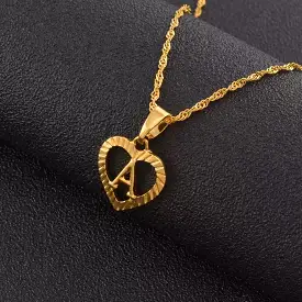 Heart Initial Necklace