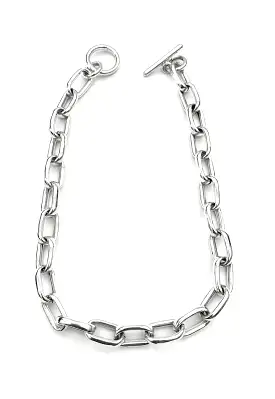 Iron Clay Sterling Silver Link Chain Necklace