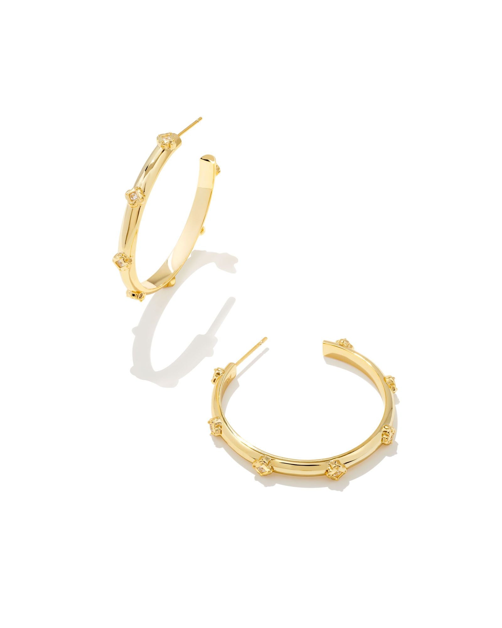 Joelle Hoop Earring Gold White Crystal