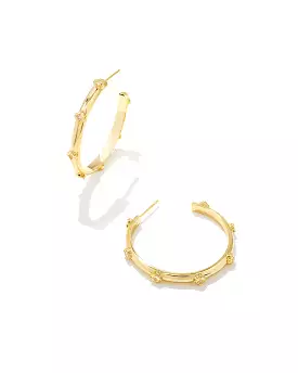 Joelle Hoop Earring Gold White Crystal